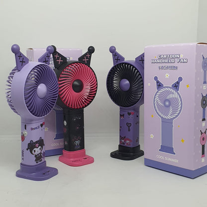 3 VENTILADOR KUROMI DE BOLSILLO CON PEGATINAS [FS4009]