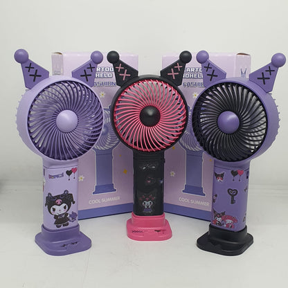 3 VENTILADOR KUROMI DE BOLSILLO CON PEGATINAS [FS4009]